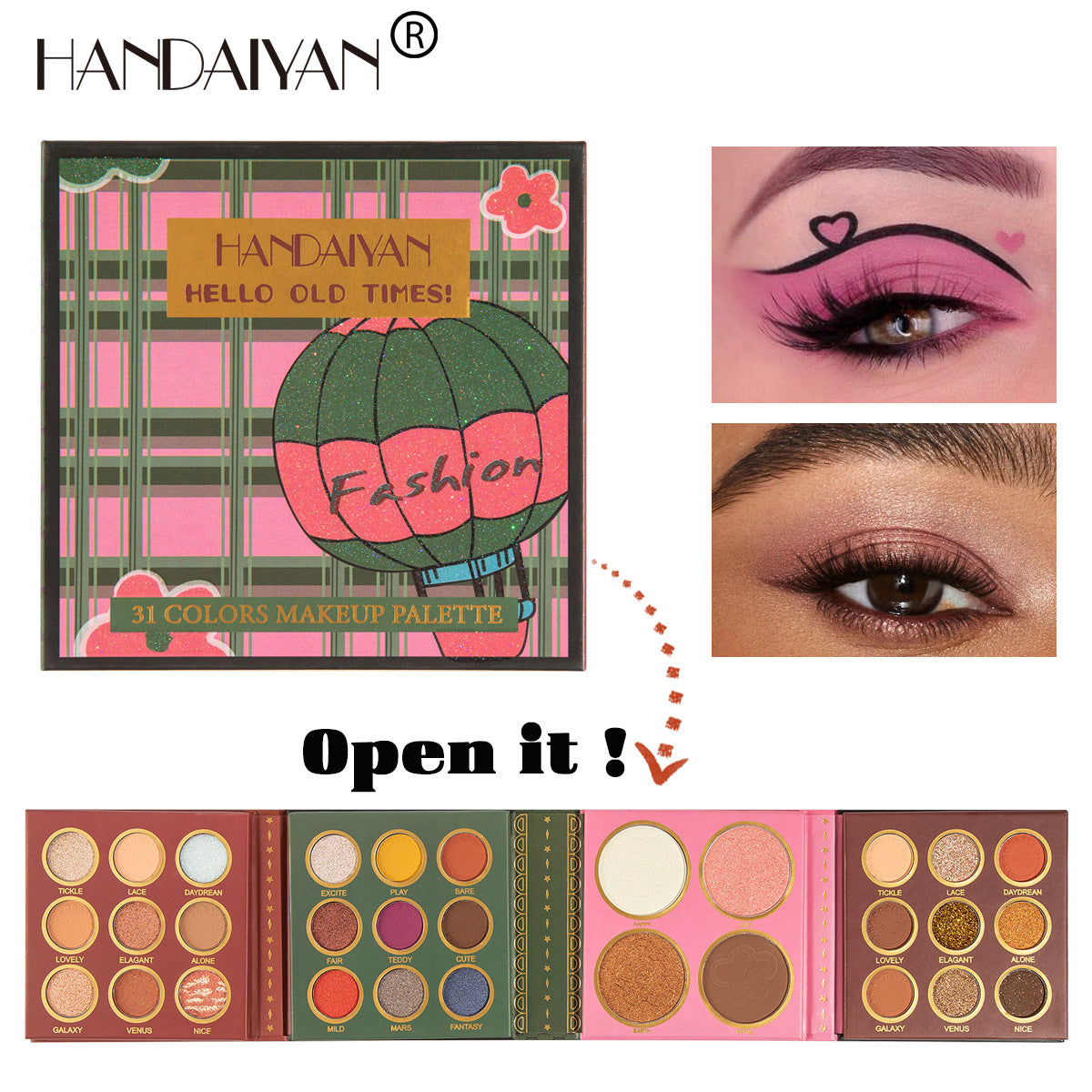 HANDAIYAN 31 Colors Eyeshadow Palette + Blush Highlighter Makeup Set Set Box Pearlescent Matte Eyeshadow - V.I.P Digital Presence