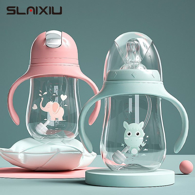 Baby bottles Drinking Cup Feeding Bottle Wide-Caliber Multifunctional Drinking Milk Drinking Water Dual-use Bottle BPA Free - V.I.P Digital Presence