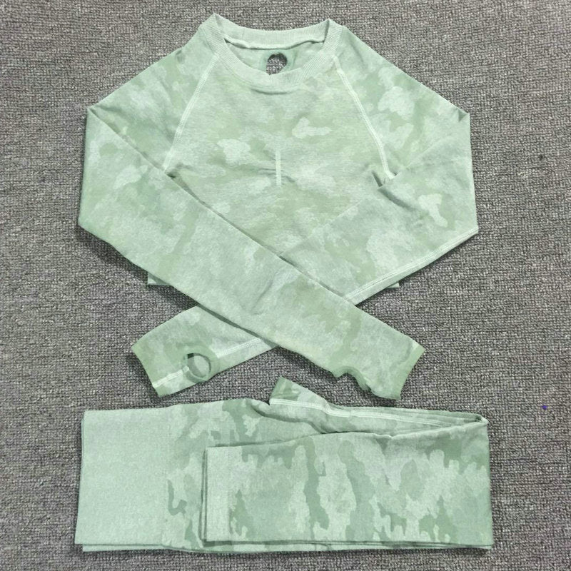 2PCS Camouflage Camo Yoga Set Sports Wear For Women Gym Fitness Clothing Booty Yoga Leggings + Sport Bra GYM Sport Suit Femme - V.I.P Digital Presence
