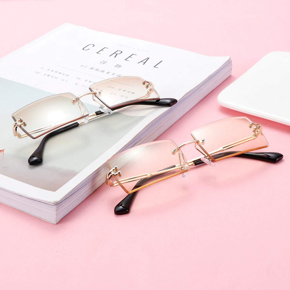 Trendy Men Women Summer Rimless Sunglasses Fashion Small Rectangle Sun Glasses Traveling Style UV400 Shades Eyewear - V.I.P Digital Presence