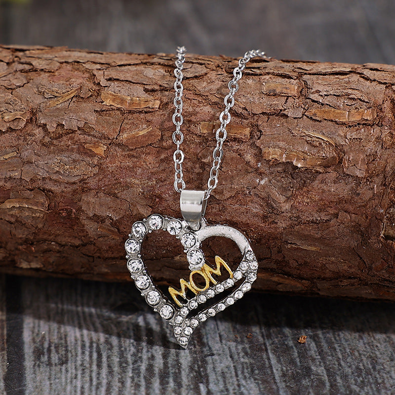 Alloy Inlaid Zircon Heart Pendant Necklace - V.I.P Digital Presence