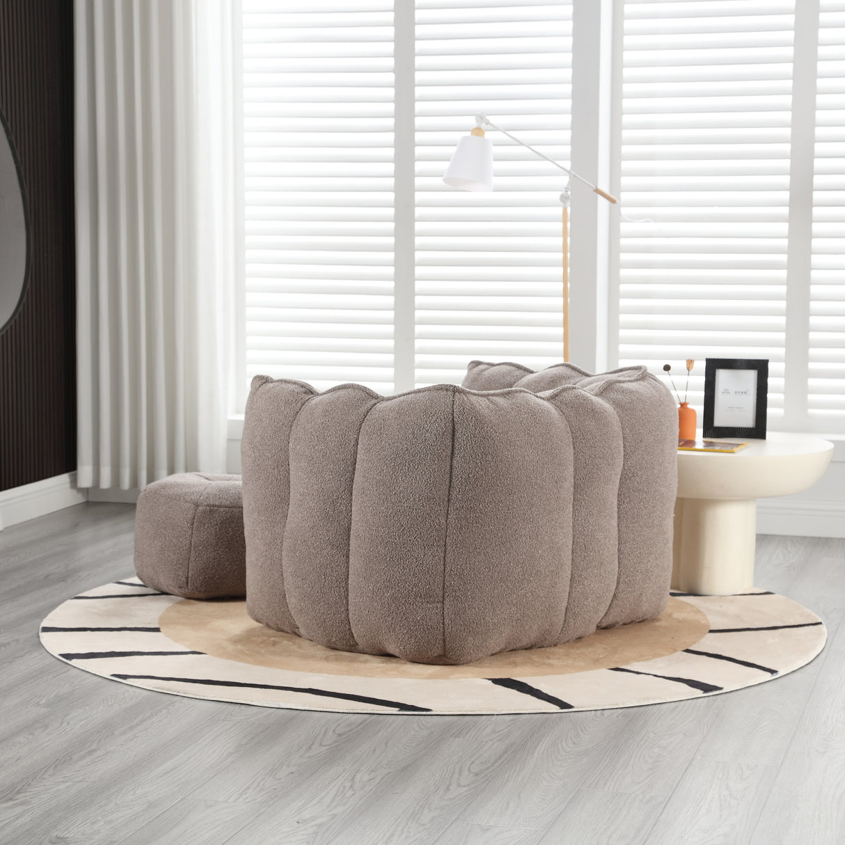Soft Bean Bag Chair with High Resilient Foam(Chips)for living room and bedroom,Comfortable Square Lazy Sofa with Footstool - V.I.P Digital Presence