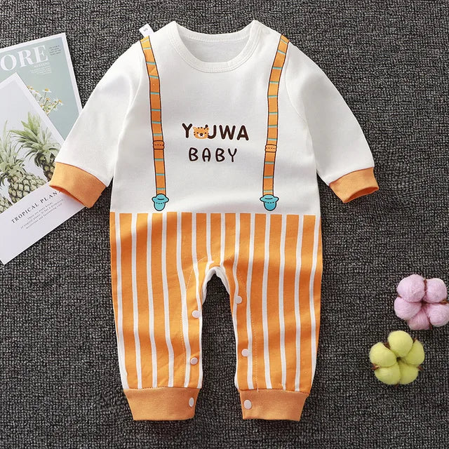 2024 Spring Autumn 0-2 Years Old Baby Romper Baby Jumpsuit Boys Girls Long-sleeved Trousers Newborn Romper Climbing Clothes - V.I.P Digital Presence