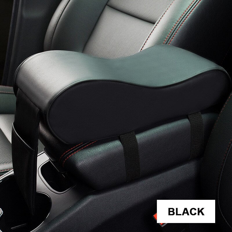 Leather Car Central Armrest Pad Black Auto Center Console Arm Rest Seat Box Mat Cushion Pillow Cover Vehicle Protective Styling - V.I.P Digital Presence
