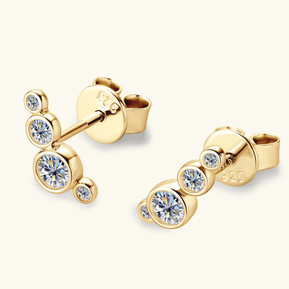 Moissanite 925 Sterling Silver Stud Earrings - V.I.P Digital Presence