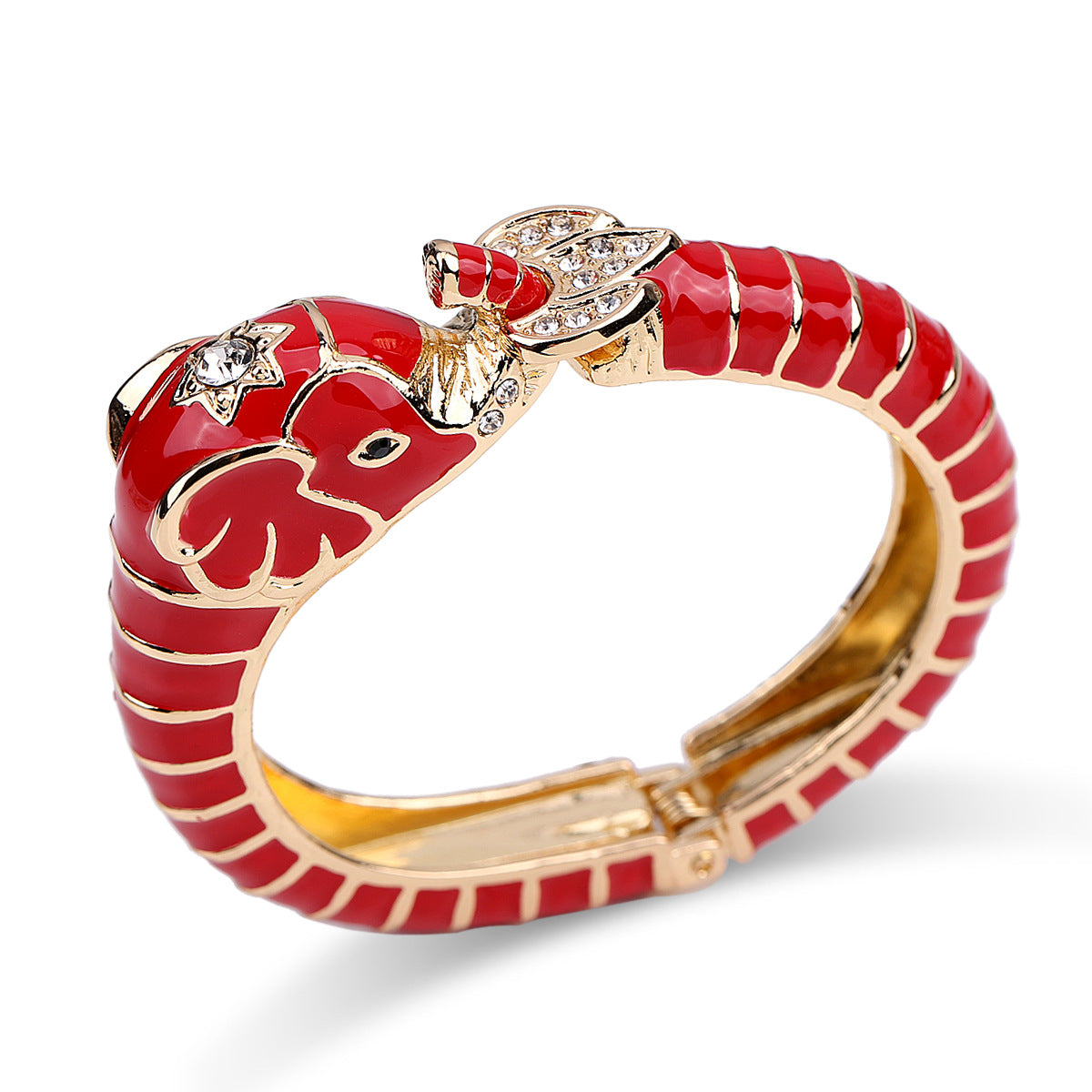 European and American fashion jewelry elephant enamel oil drip alloy open bracelet - V.I.P Digital Presence