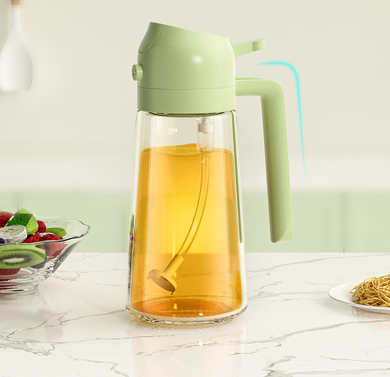 Oil spray bottle glass household kitchen leak proof oil bottle atomized mist filled edible oil container - V.I.P Digital Presence