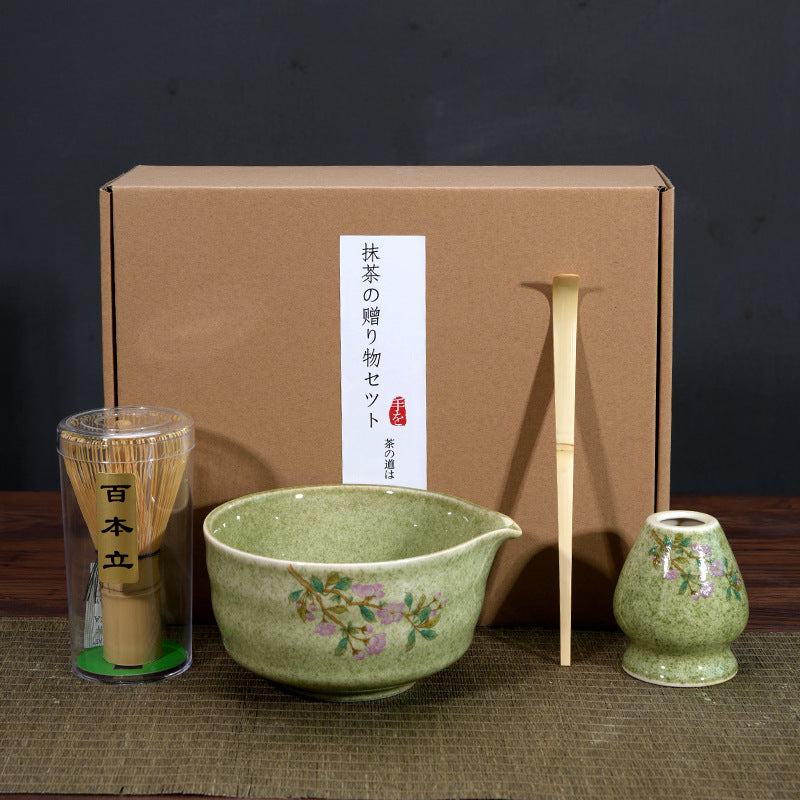 Matcha Bowl Matcha Making Tea Ordering Tool Ceramic Tea Bowl Teacup Blender Matcha Brushing Tea Whisker Set - V.I.P Digital Presence