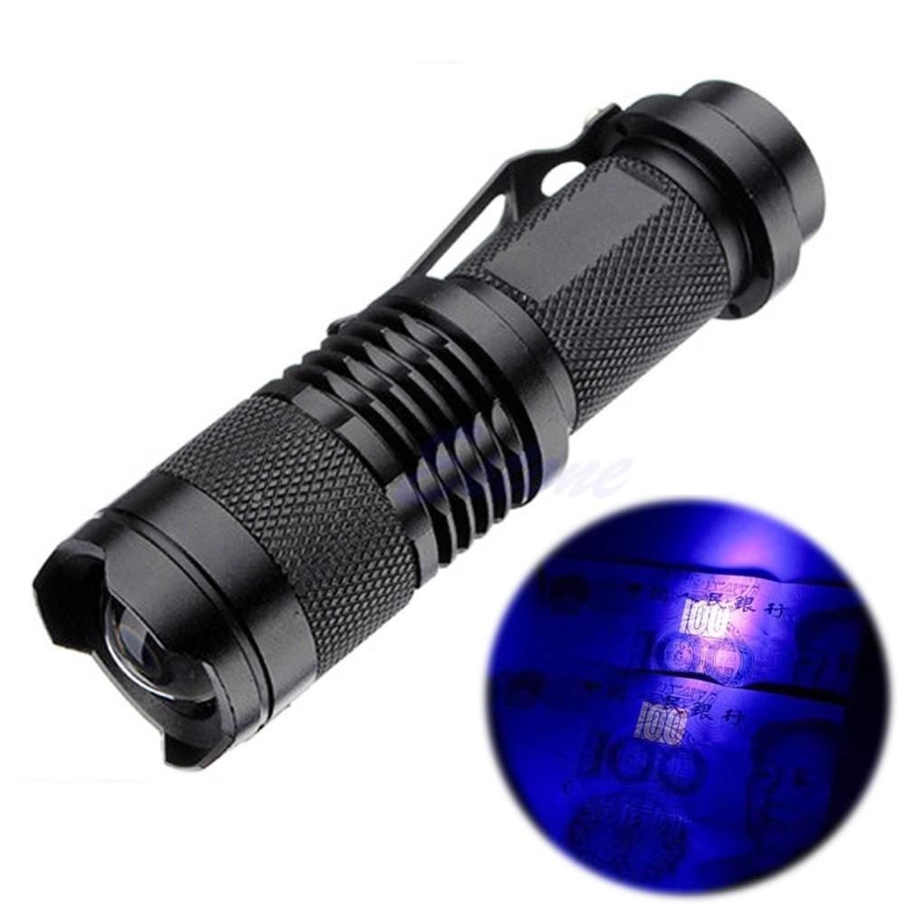 Zoomable LED UV Flashlight SK68 Violet Light 1200LM Adjustable Focus 3 Modes Lamp Used By AA Or 14500 Battery(365nm) - V.I.P Digital Presence