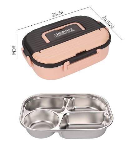 Microwaveable portable 304 stainless steel heat preservation rectangular lunch box fresh lunch box - V.I.P Digital Presence