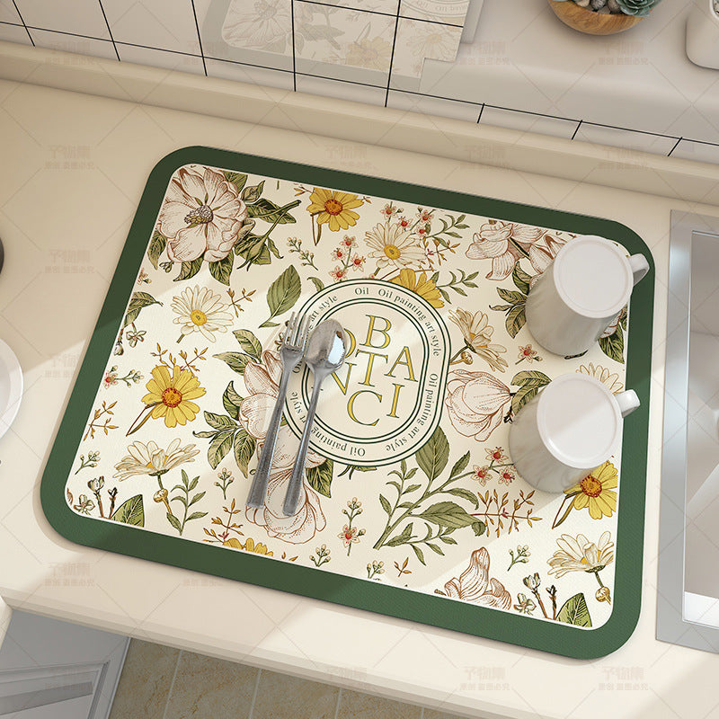 Kitchen Countertop Technology Cloth Drainage Pad Coffee Table Tableware Bowl Plate Cup Drying Pad Washable Insulation Pad - V.I.P Digital Presence