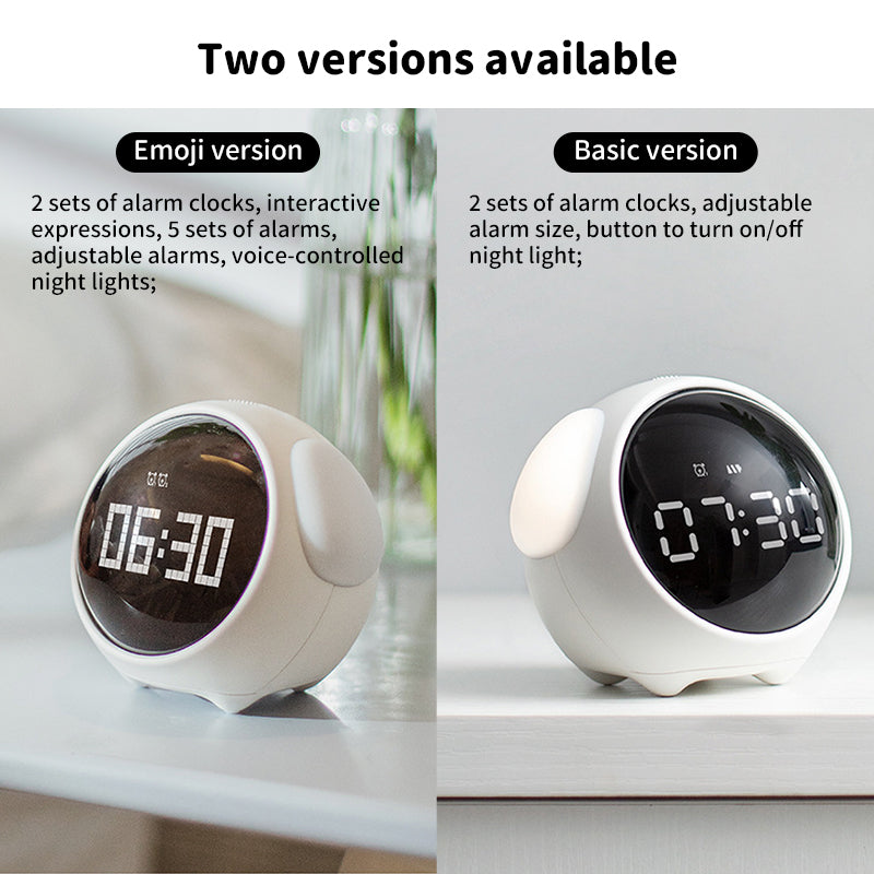 Cute Cartoon Digital Alarm Clock with Light and Emotion Function for Kids - V.I.P Digital Presence