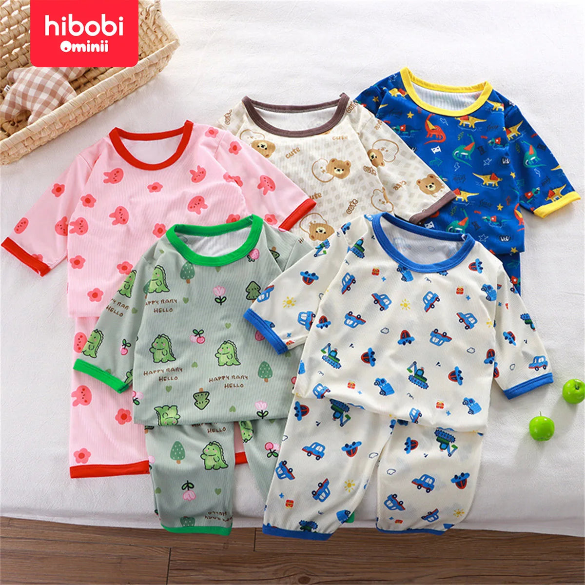 hibobi 2-Piece Children Air-Conditioning Clothing Summer Home Clothes Three-Quarter Sleeve Underwear Set Baby Pajamas Tracksuit - V.I.P Digital Presence