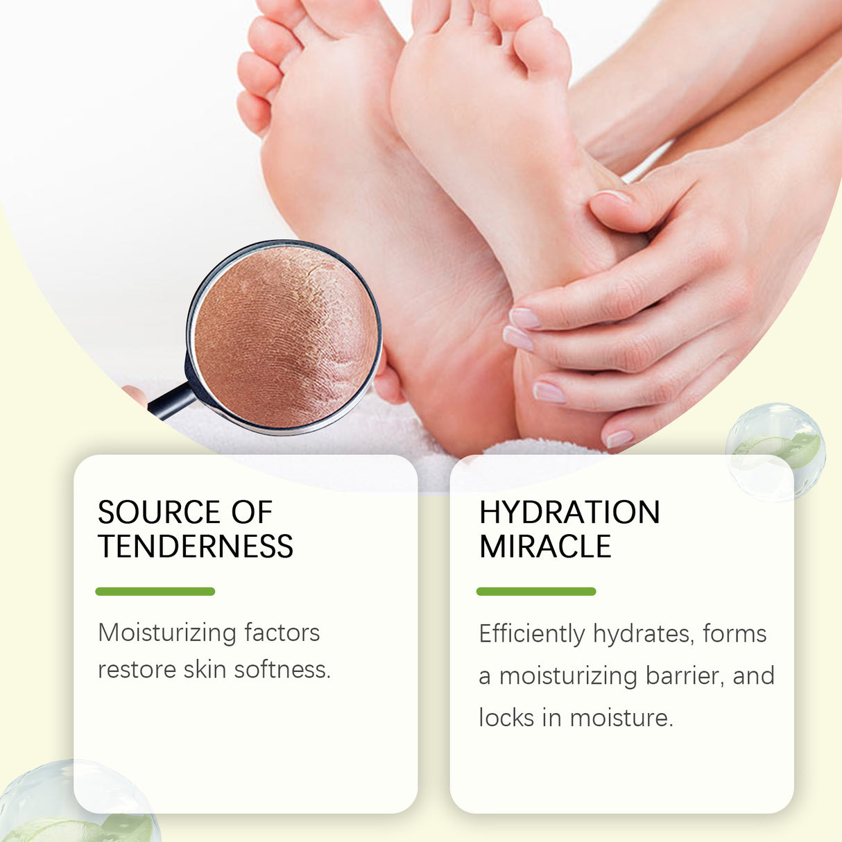 Cera para el cuidado de los pies: exfolia, previene la sequedad, hidrata y deja la piel de los pies suave y tierna.