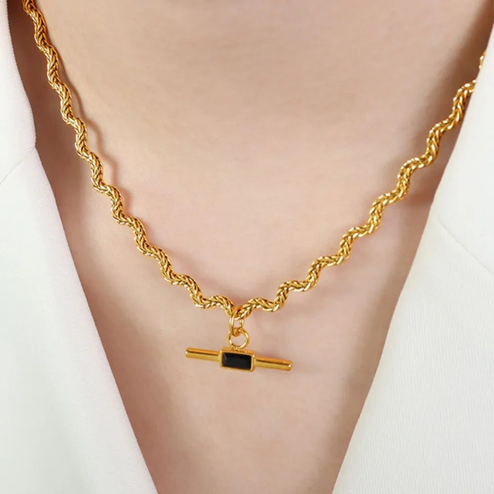 Stainless Steel Glass Cone Shaped Pendant Necklace - V.I.P Digital Presence