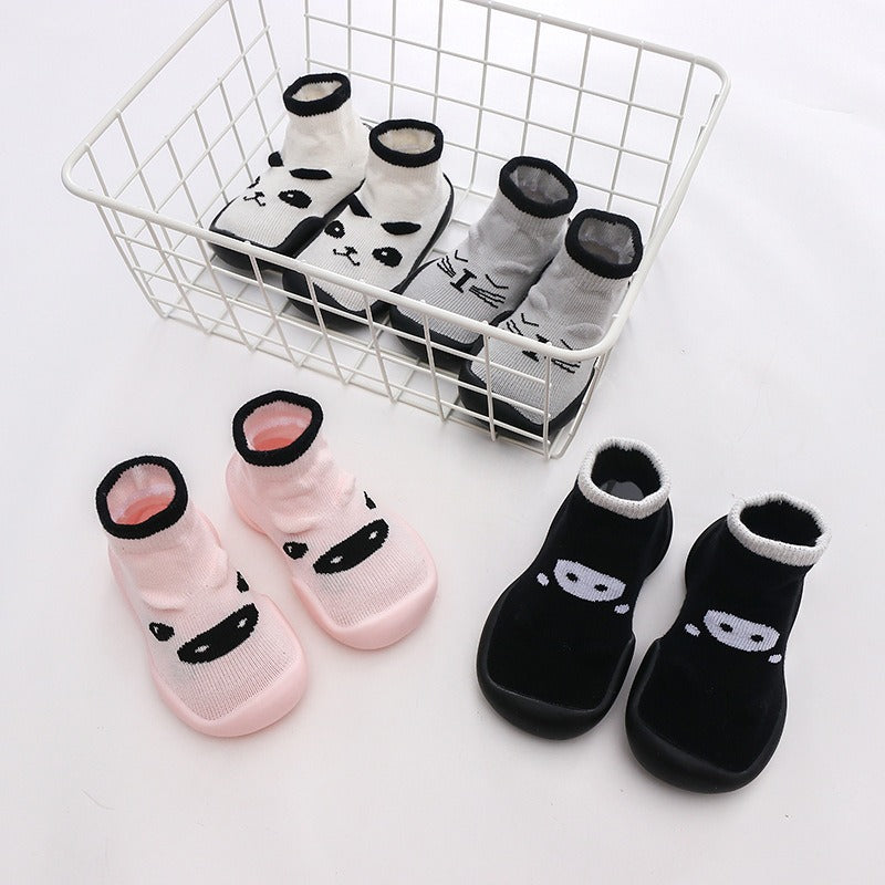 Autumn and Winter Baby Socks Silicone Anti slip Bottom Floor Socks Children's Shoes and Socks Cartoon Rainbow Strips Indoor Walking Shoes and Socks - V.I.P Digital Presence