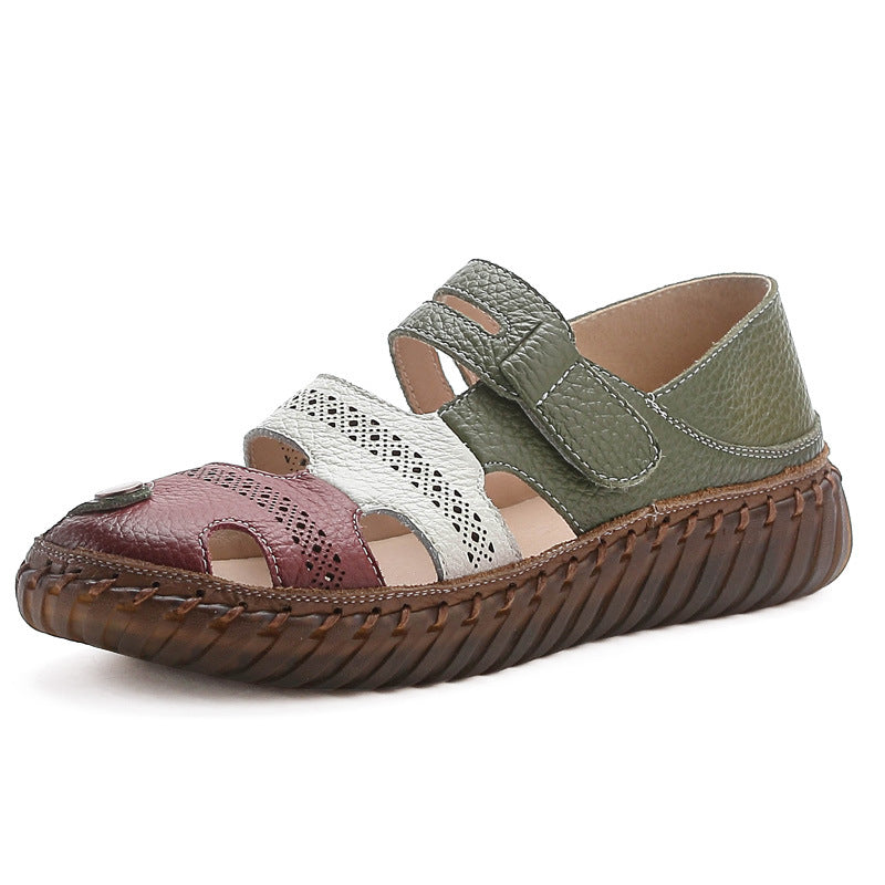 Cowhide mom sandals for women non slip cowhide sole soft sole genuine leather women's shoes flat bottom - V.I.P Digital Presence