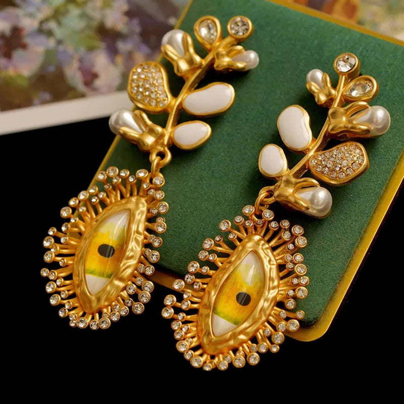 Retro Devil's Eye Nose Mouth Earrings Oil Drip for Women Jewelry Heavry Metal 2024 New Europe High Quality Eegant Gifts - V.I.P Digital Presence