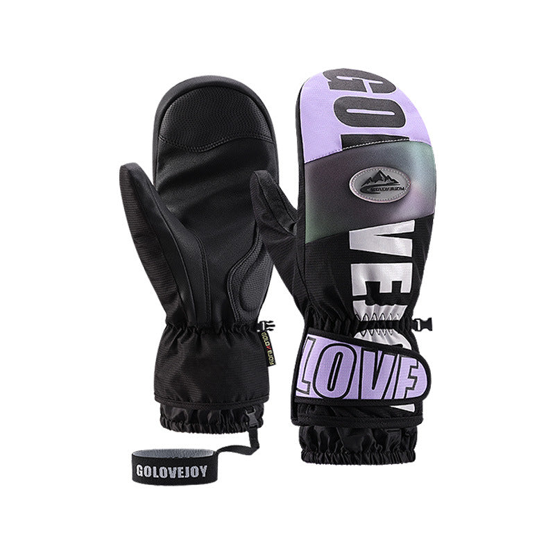 Winter warm ski gloves waterproof outdoor plush thickened windproof touch screen veneer gloves - V.I.P Digital Presence
