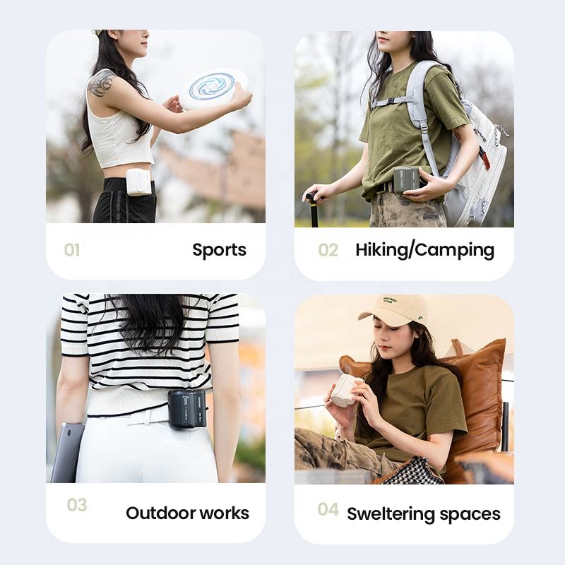 4500mah Portable Usb Mini Hanging Waist Fan Small Electric Personal Belt Clip Fan For Sport Personal Handheld Cooling Fan - V.I.P Digital Presence