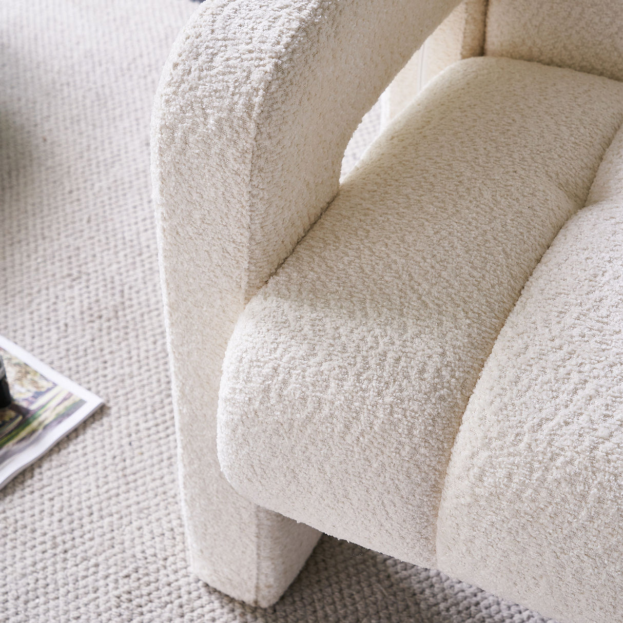 31.10" Wide Boucle Upholstered Accent Chair - V.I.P Digital Presence