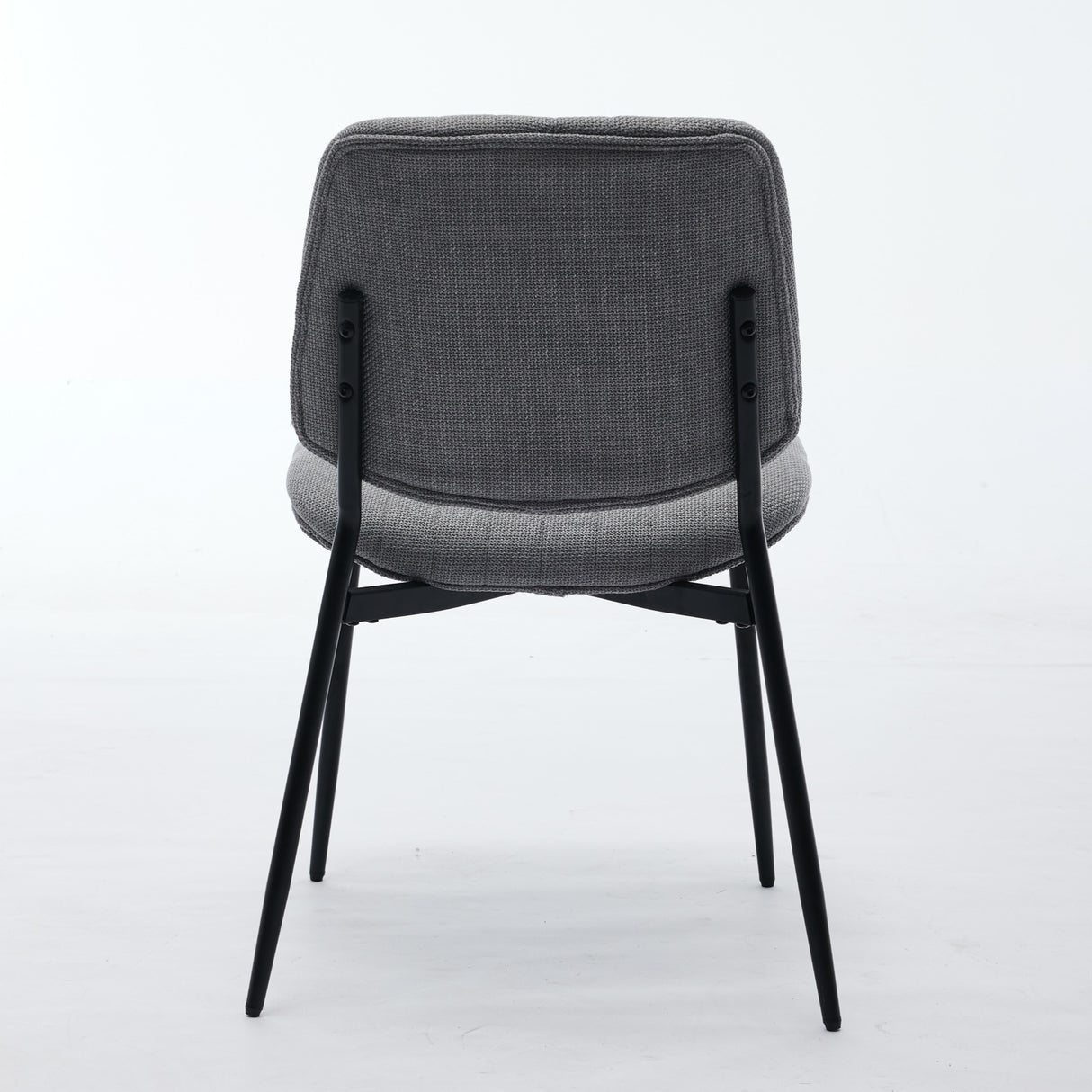 2-piece retro linen chair set with curved wooden backrest, cushioned seat, adjustable metal legs, (gray linen) - V.I.P Digital Presence