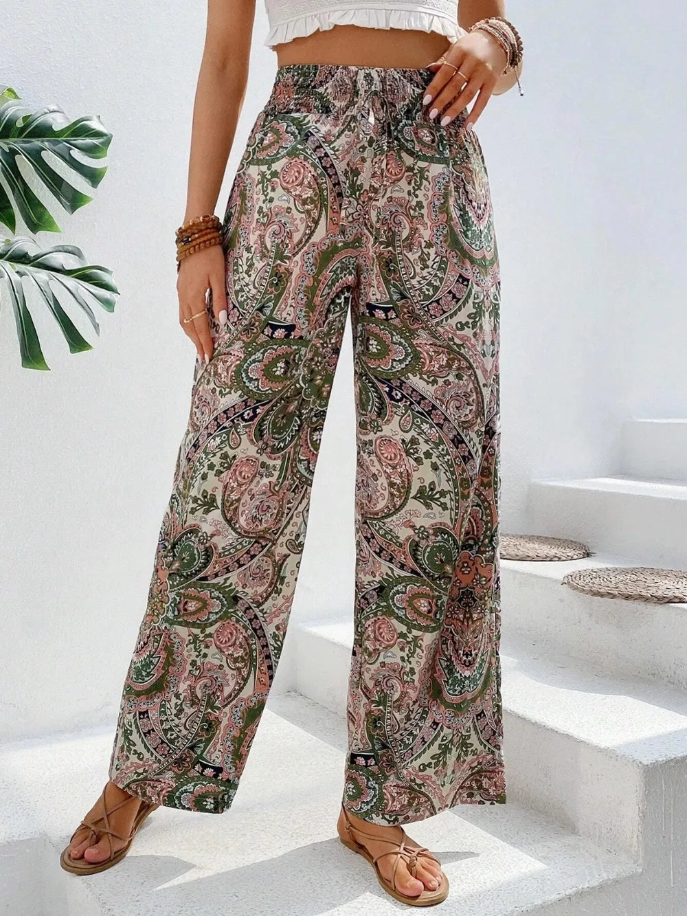 Printed Wide Leg Pants - V.I.P Digital Presence