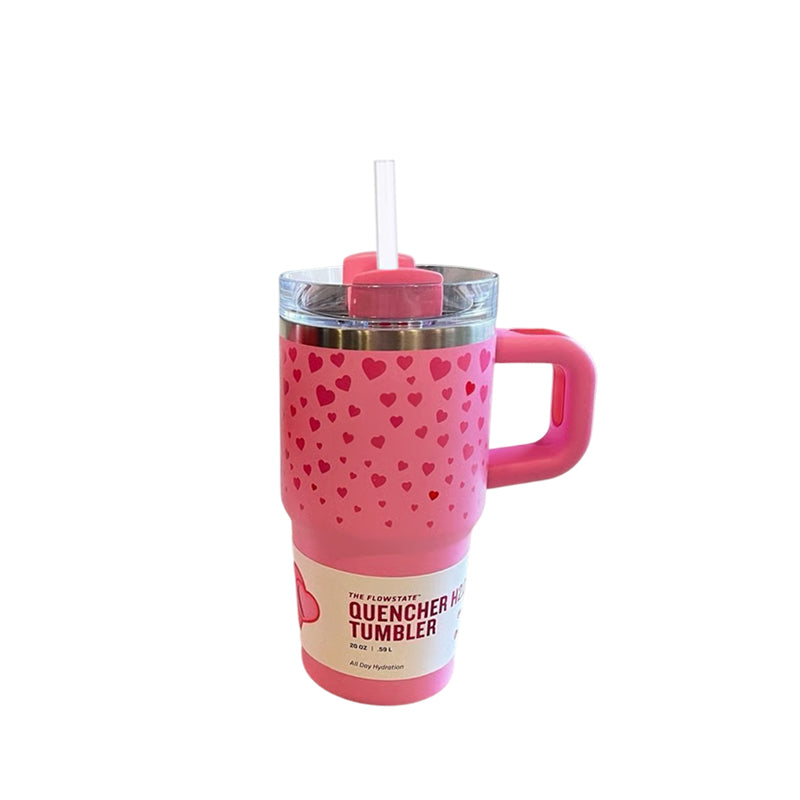 Valentine's Day - themed 5D - patterned love - heart thermos cup with cold - keeping function, made of 304 stainless steel - V.I.P Digital Presence