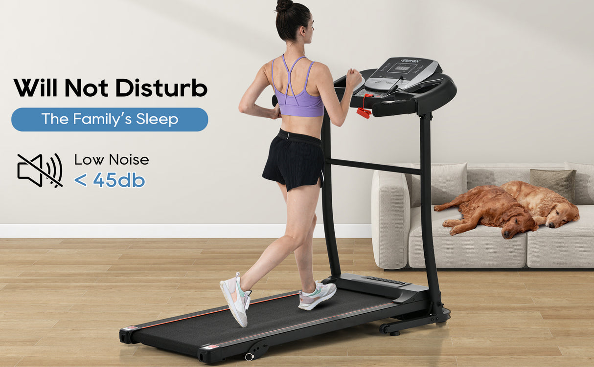 Home folding treadmill with pulse sensor, 2.5-horsepower silent brushless motor, 3-level tilt, 12 preset programs - V.I.P Digital Presence