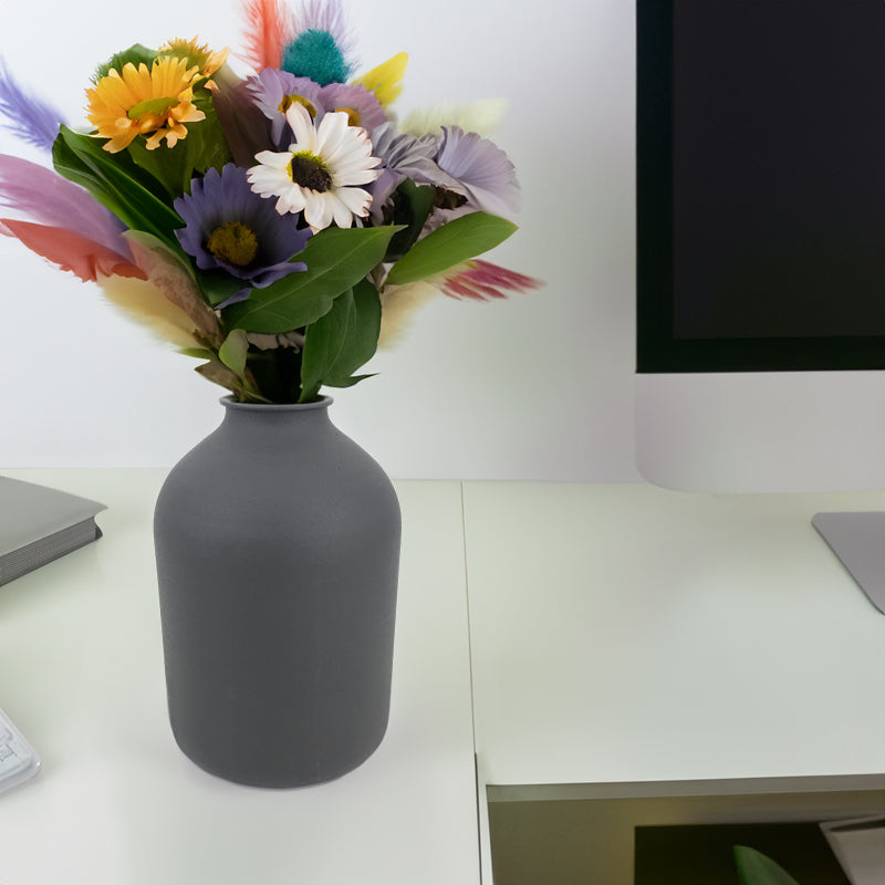Matte Black Metal Vase: For Dried Flowers, Wedding Gifts, and Home Decor - V.I.P Digital Presence