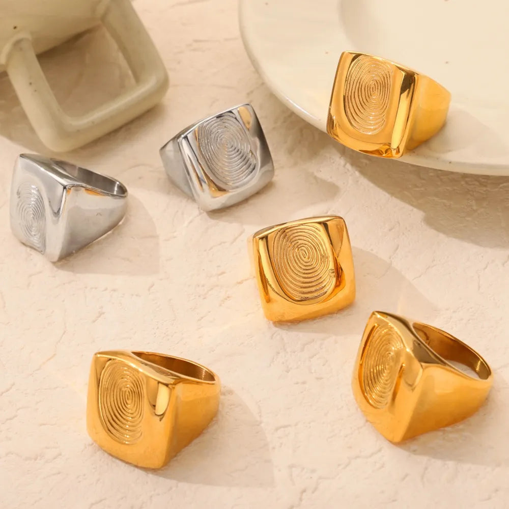Titanium Steel Fingerprint Signet Ring - V.I.P Digital Presence