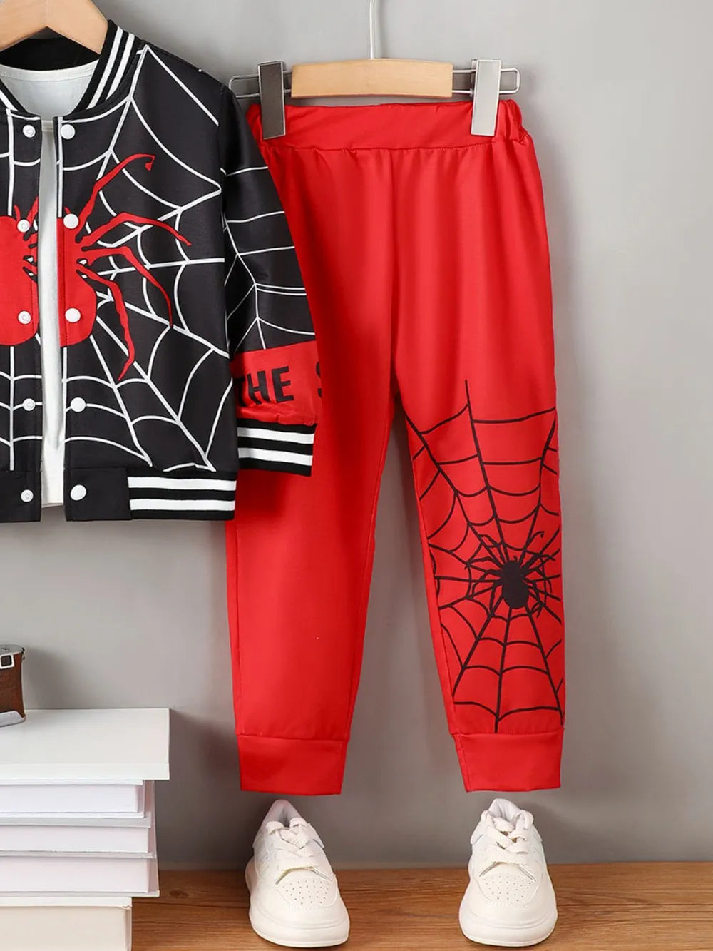 Spider Baseball Collar Top and Pants Set - V.I.P Digital Presence