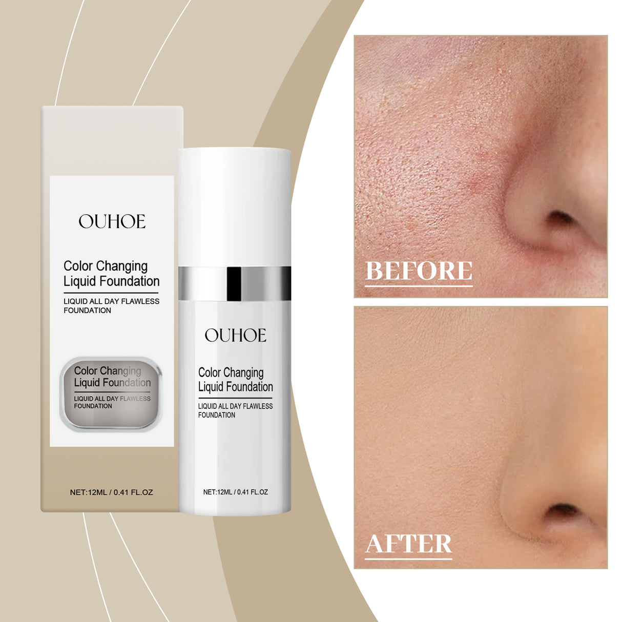 Warm Color Changing Liquid Foundation, Brightening And Easy Natural Concealer Light Base Makeup Skin Tone Pure And Moisturizing Liquid Foundation - V.I.P Digital Presence