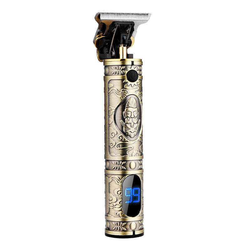 Electric Hair Clipper T9 Multi Accessory LCD Rechargeable Retro Oil Head Engraving Electric Hair Clipper - V.I.P Digital Presence