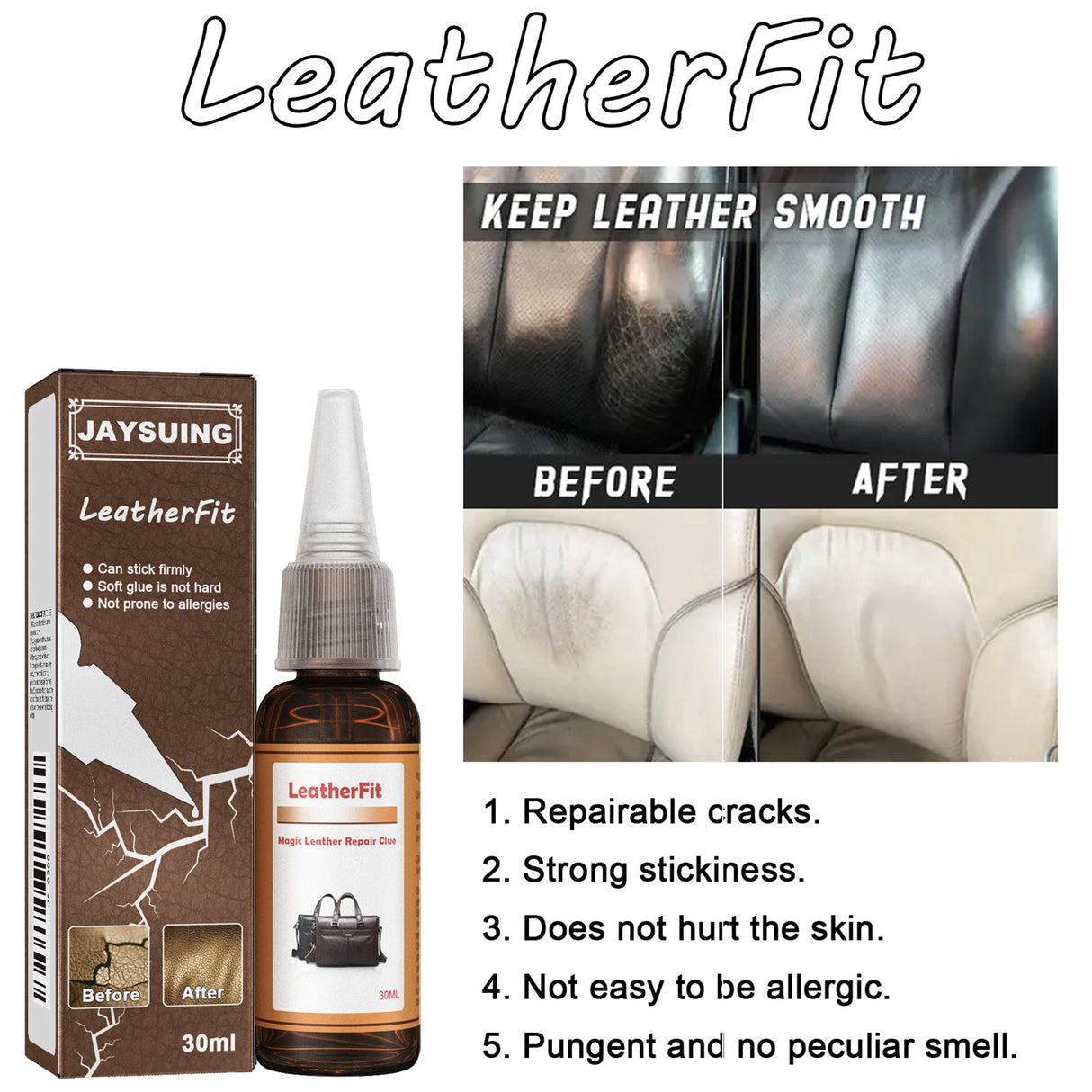 Leatherfit, Leather Reconditioning Agent To Repair The Car Sofa Leather Bag Leather Cracks - V.I.P Digital Presence