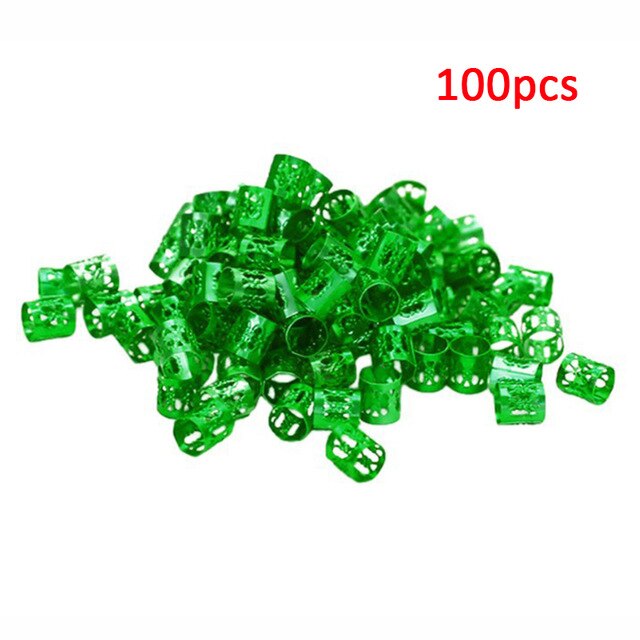 100 Pcs/set 7 Colors Mixed Beads Adjustable Hair Braids Dreadlock Beads Adjustable Hair Braid Rings Cuff Clips Tubes Jewelry - V.I.P Digital Presence