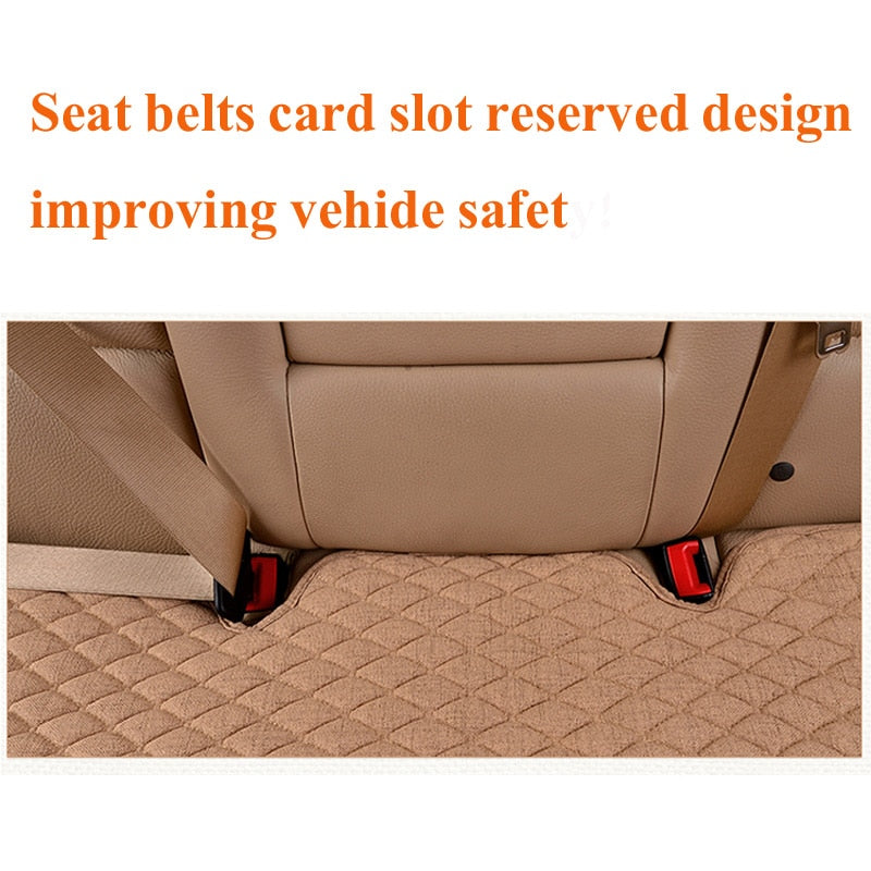 Flax Car Seat Cover Four Seasons Front Rear Linen Fabric Cushion Breathable Protector Mat Pad Auto accessories Universal Size - V.I.P Digital Presence
