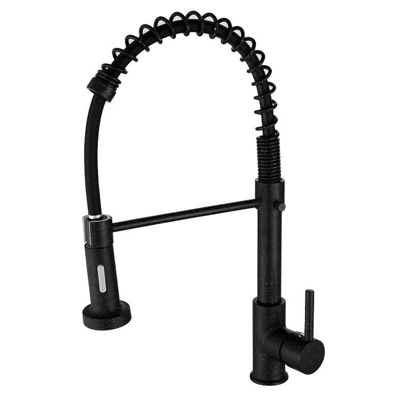 All copper spring faucet, kitchen sink with rotatable pull-out paint, black and gold dots - V.I.P Digital Presence
