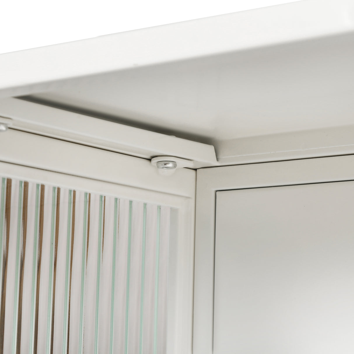 27.56"Glass Doors Modern Two-door Wall Cabinet with Featuring Three-tier White