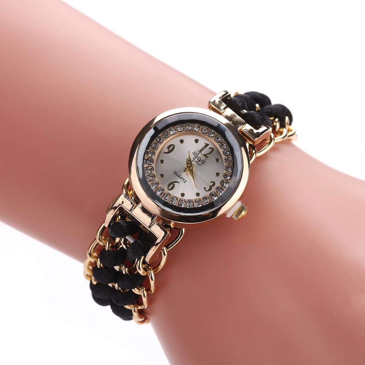 New small dial with diamond inlay Women's woven rope watch Women's creative fashion retractable rope quartz watch - V.I.P Digital Presence