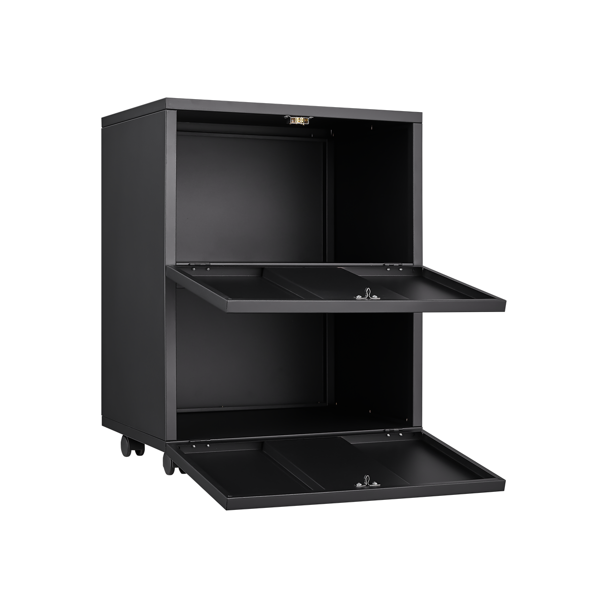 Office furniture Copier Cabinet black 2 door steel copier stand mobile pedestal file Printer Stand - V.I.P Digital Presence