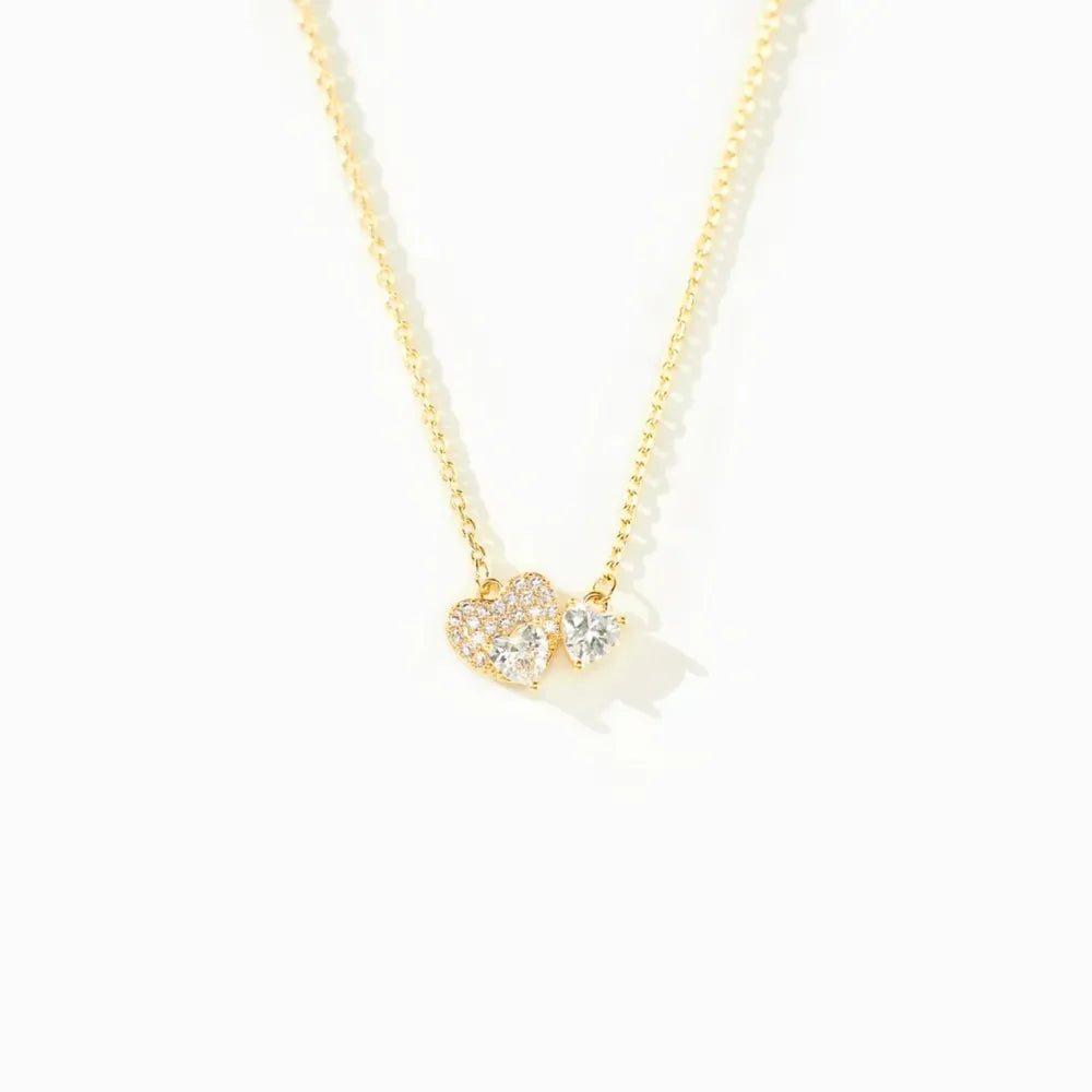 18K Gold-Plated 925 Sterling Silver Zircon Heart Necklace - V.I.P Digital Presence