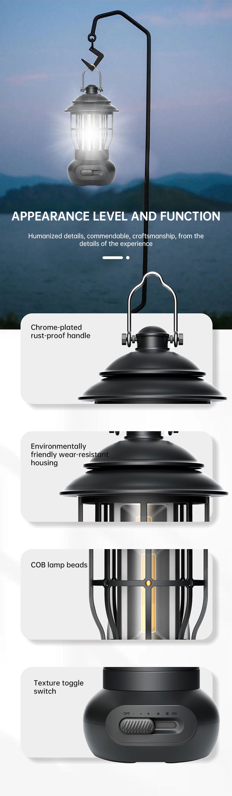 Camping Ligjt Outdoor Ambience Lighting Camping Light Vintage Horse Light Gift USB Charging Tent Camp Lamp - V.I.P Digital Presence