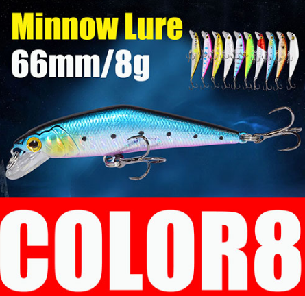 Señuelo de pesca de trucha AFISHLURE Bass Wobblers 66 mm/8 g Minnow Hard Baits Iscas Artificial Pesca Leurre