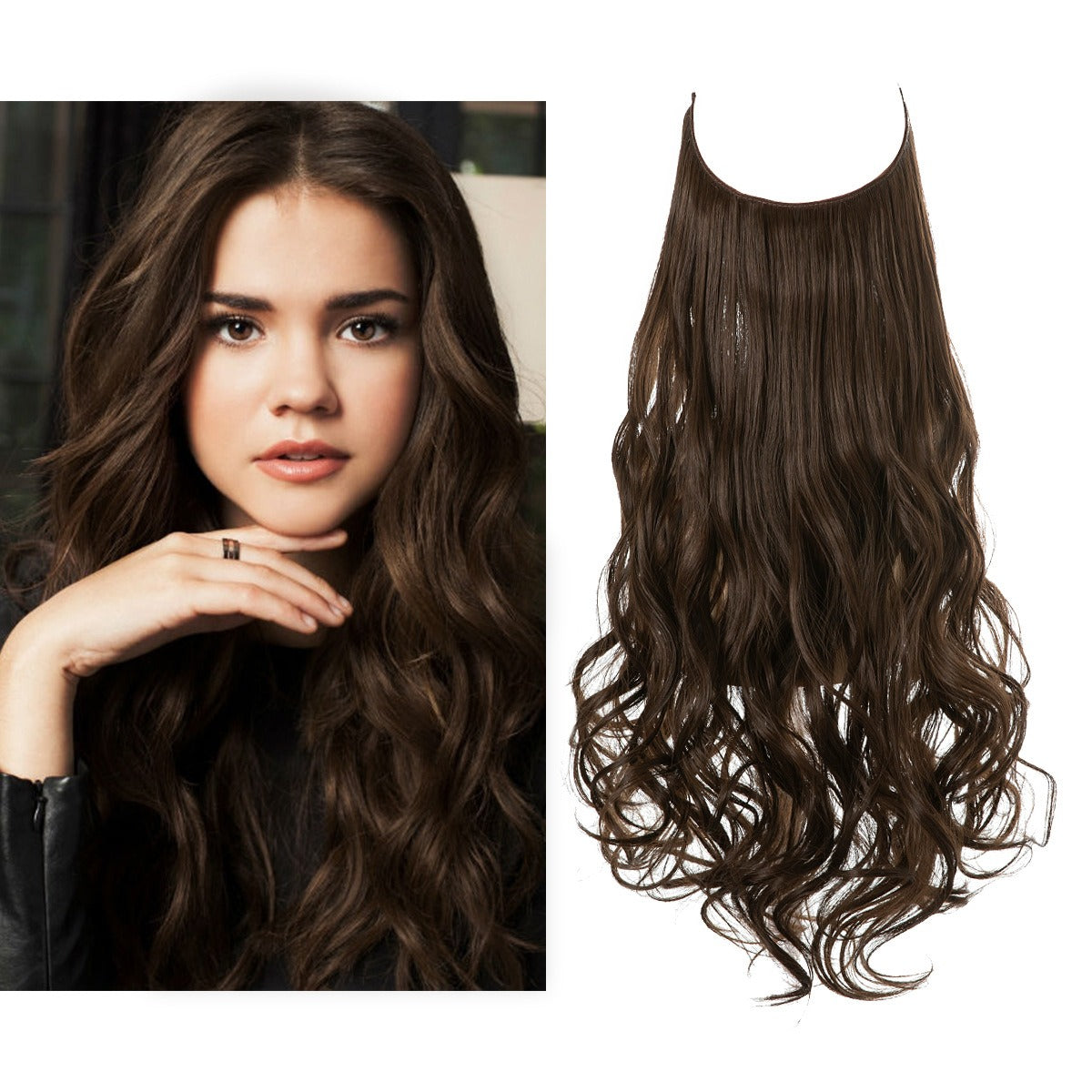 European And American Wig Piece Female Fishline Hair Extension Piece Chemical Fiber Matte High Temperature Silk Long Curly Human Hair - V.I.P Digital Presence