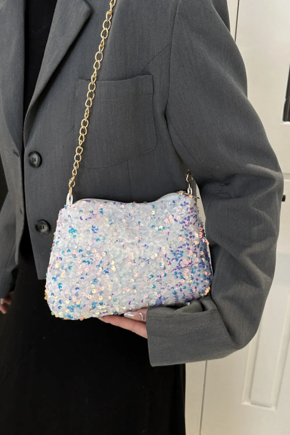 Sequin Removable Strap Shoulder Bag - V.I.P Digital Presence