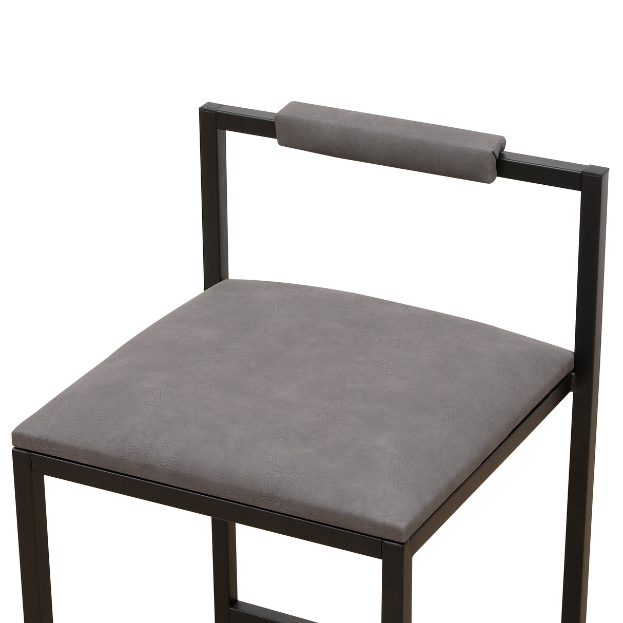 Set of 2 Counter Height Barstools Kitchen Island Stools (Gray with Back)