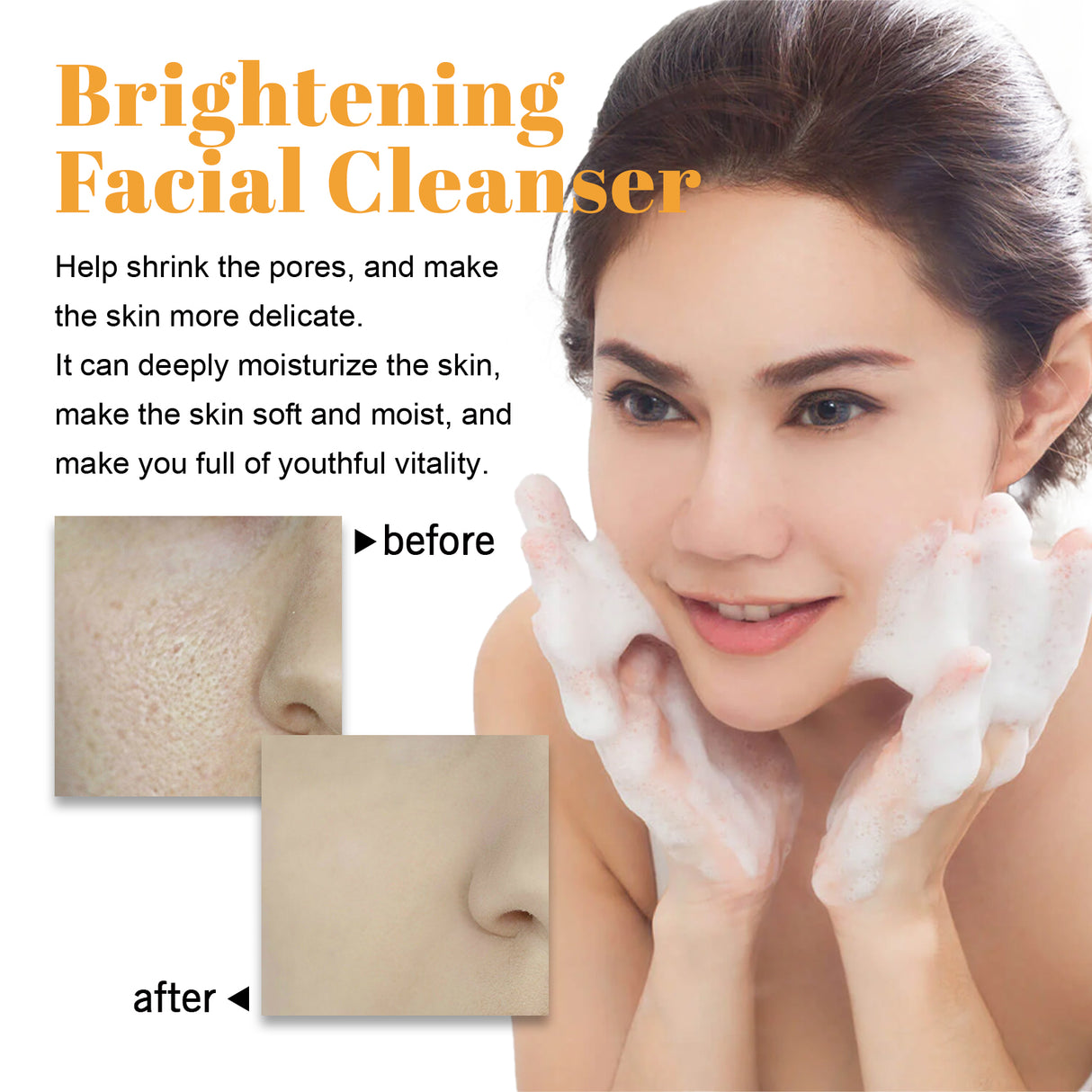 Brightening Facial Cleanser, Deep Clean Facial Skin Fade Acne Mark Acne Mark Moisturizing Whitening Beauty - V.I.P Digital Presence