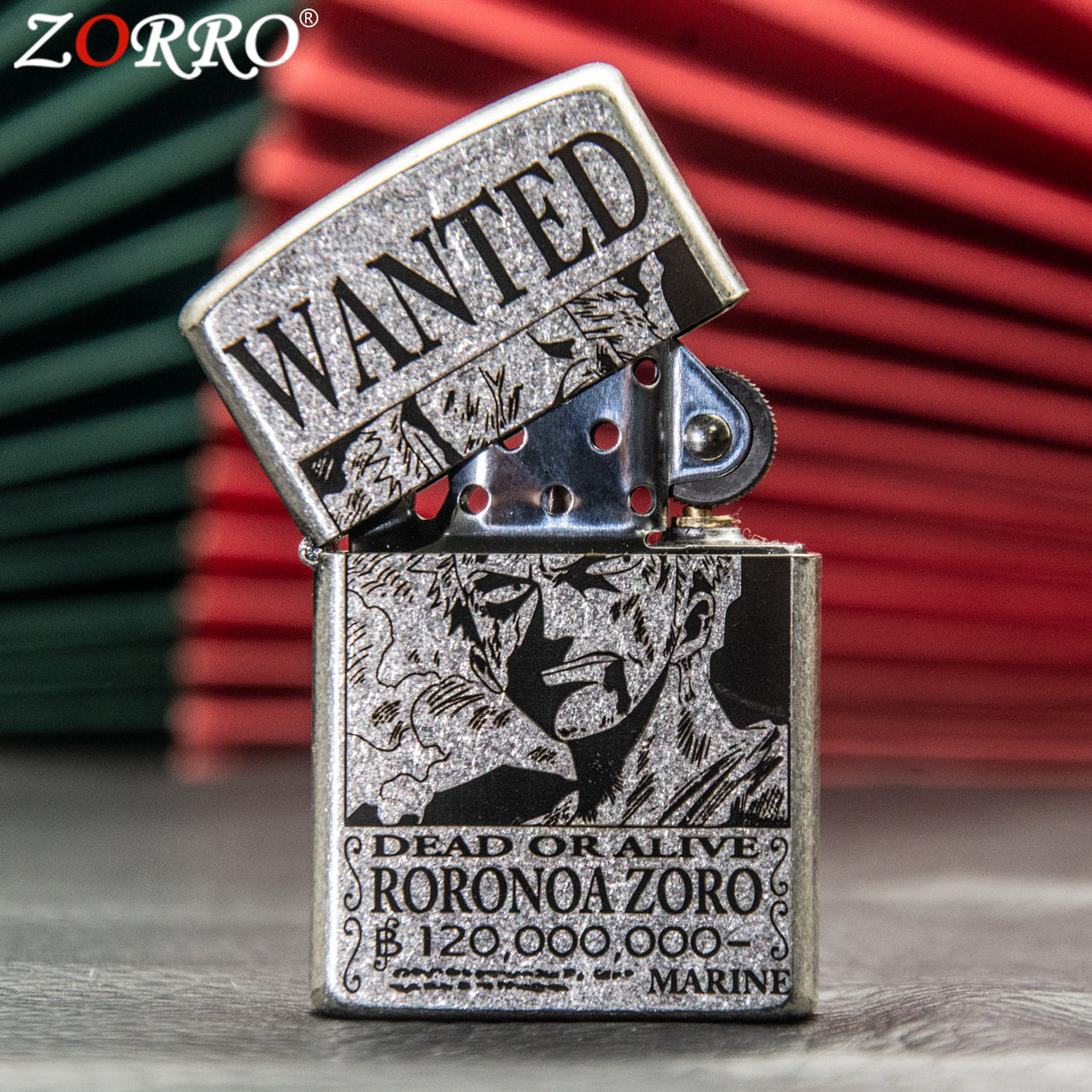 ZORRO Zoro Ancient Silver Pirate King Zoro Kerosene Lighter - V.I.P Digital Presence
