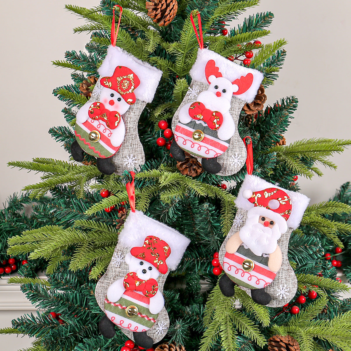 Christmas Doll Socks Cartoon Plush Christmas Socks Christmas Tree Pendant Santa Claus Snowman Candy Gift Bag - V.I.P Digital Presence
